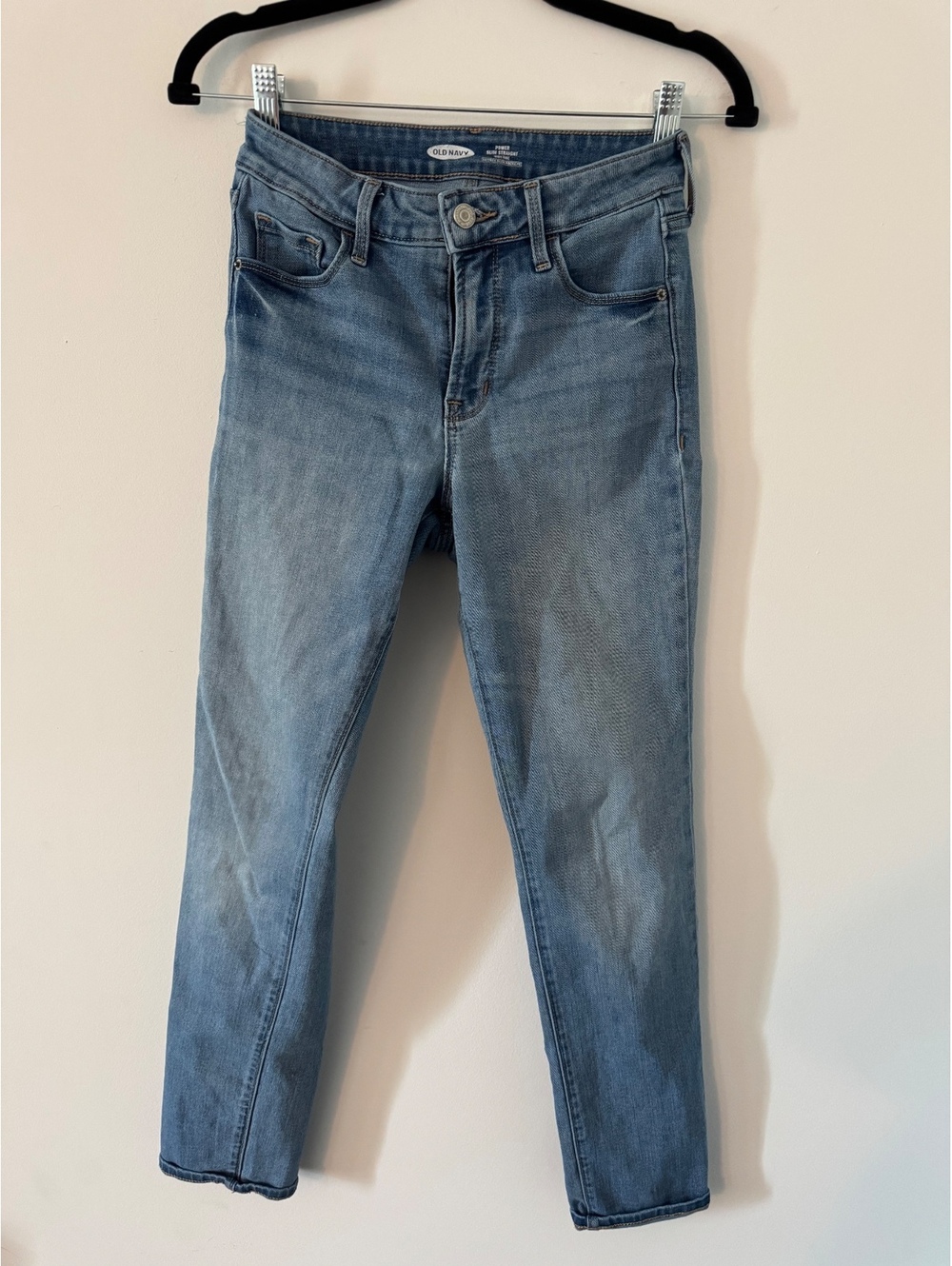 Old Navy Power Slim Straight High Rise Jeans Size 0 Light Blue